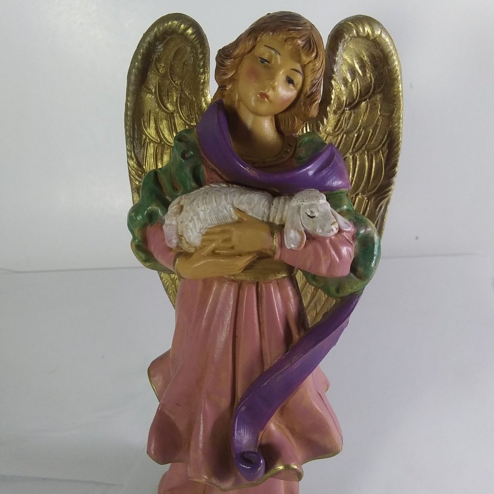Vintage  Fontanini Angel   holding a Lamb